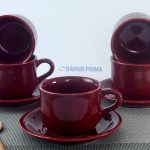 CANGKIR LEPEK MAROON VENESIA (6PSG)