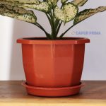 POT BUNGA LANTAI HEXAGONAL KECIL + TATAKAN