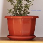 POT BUNGA LANTAI HEXAGONAL BESAR + TATAKAN