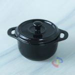 MANGKOK SOUP 2 HANDLE HITAM GLOSSY