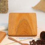 TATAKAN GELAS KAYU SEGI NATURAL 10CM