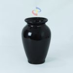 VAS BUNGA KERAMIK PUTIH/HITAM + LUBANG A-44