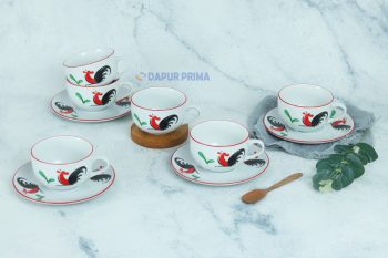 CANGKIR LEPEK MOTIF AYAM BESAR (6PSG)