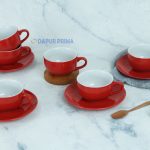 CANGKIR LEPEK TWOTONE RED (6PSG)