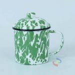 MUG ENAMEL + TUTUP LOREK HIJAU 9CM