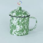 MUG ENAMEL + TUTUP LOREK HIJAU 10CM