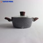 CASEROLE+LID MARBLE GAGANG KAYU 20CM
