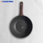 FRYPAN WOK MARBLE GAGANG KAYU 26CM