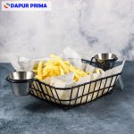 RENO SQUARE WIRE TRAY BLACK + 2 POT